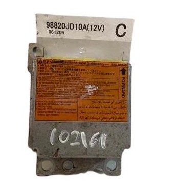 Unidade de controlo do airbag Nissan Qashqai J10 1.5 dCi Diesel 106 cv / 78 kW K9K 292, ano de 2006 a 2013 Referência 98820jd10A