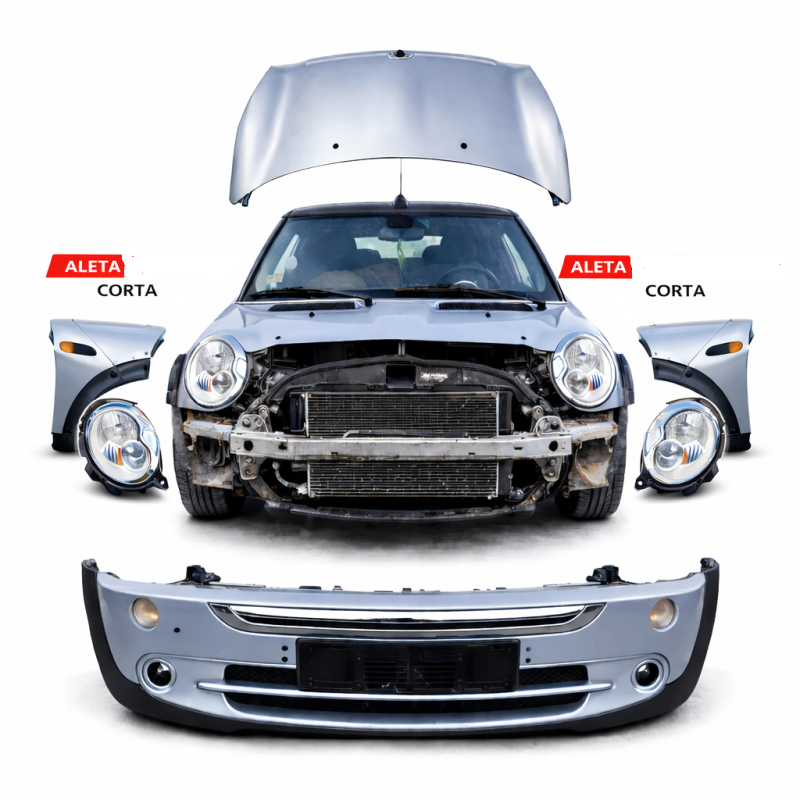 Capô, pára-choques, faróis e guarda-lamas para Mini Cooper Cabrio R52 2004-2008