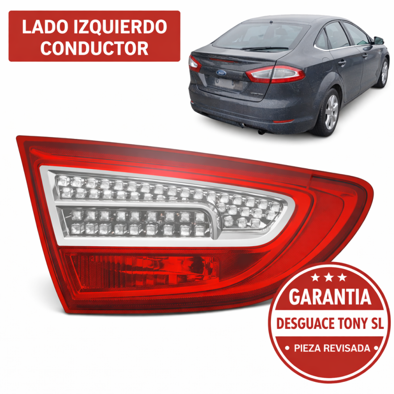 Feu arrière gauche à LED pour Ford Mondeo Mk4 BA7 (2010-2015), réf. 1486771, côté conducteur