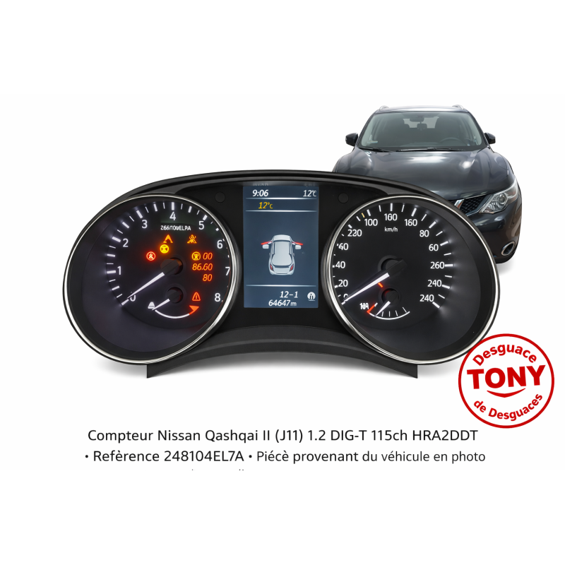 Pièce d’origine démontée sur Nissan Qashqai J11 essence 1.2 DIG-T · Véhicule visible sur photo · Référence 248104EL7A