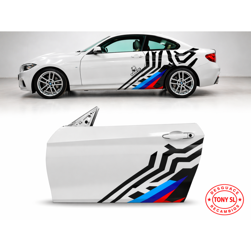 Porta anteriore sinistra senza telaio per BMW F22 220d 184hp 2013-2017, codice 41517298043.BNG.