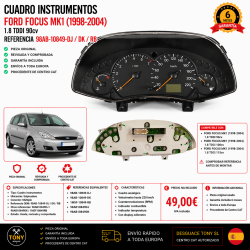 Cuadro Ford Focus- I 1.8 TDDI 1998‑2004- 98AB10849DJ.bng