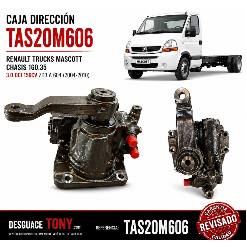 Scatola sterzo Renault Trucks Mascott Telaio 160.35 3.0 dCi 156cv motore ZD3 A 604 2004-2010 Rif TAS20M606