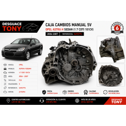 Cambio manuale 5 marce Opel Astra H Sedan 1.7 CDTI 101CV motore Z17DTH anni 2004-2007 riferimento 5495775