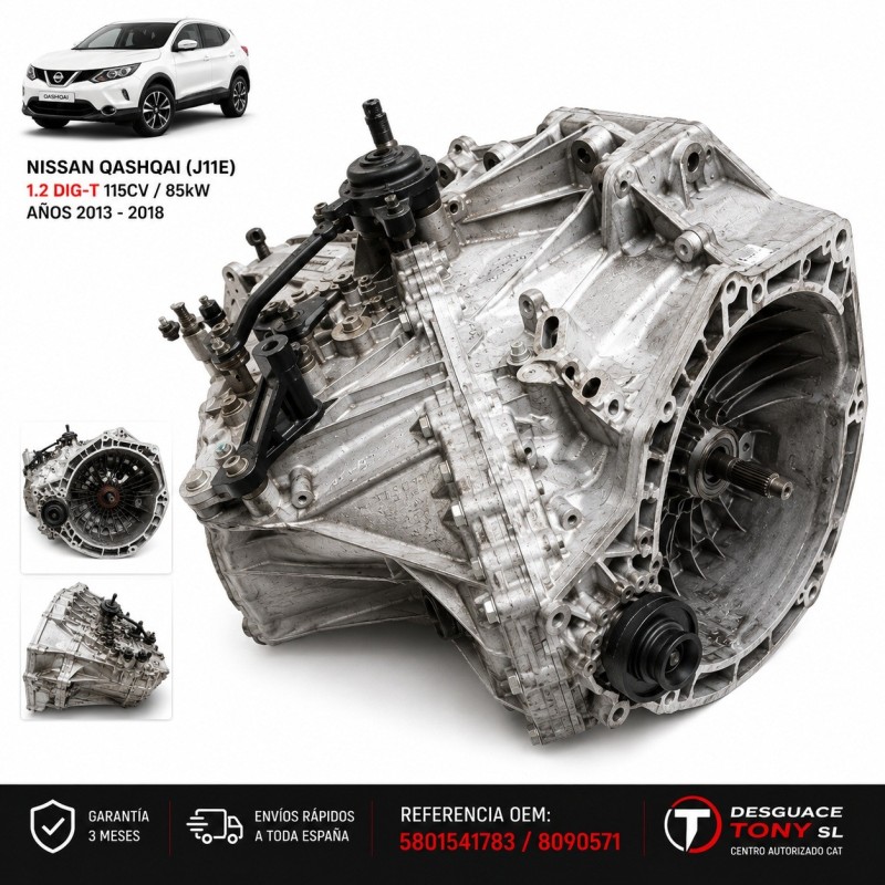 Cambio manuale 6 marce Nissan Qashqai (J11E) 1.2 DIG-T Benzina 115CV / 85kW HRA2DDT Anni 2013-2018