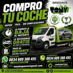 Compro tu coche en Murcia | Baja inmediata y recogida gratis | Desguace Tony SL