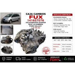 Caixa de Velocidades FUX 141657076 Volkswagen Sharan Seat Alhambra Ford Galaxy 1.9 TDI 6 Velocidades