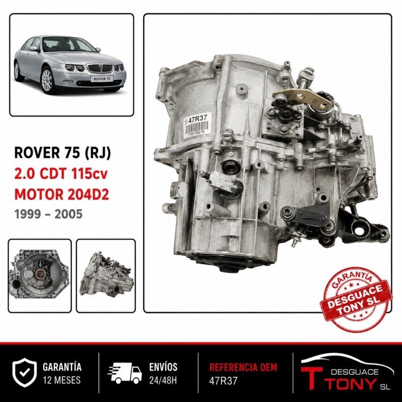 Boîte de vitesses 47R37 Rover 75 2.0 CDT 115 ch (moteur 204D2)