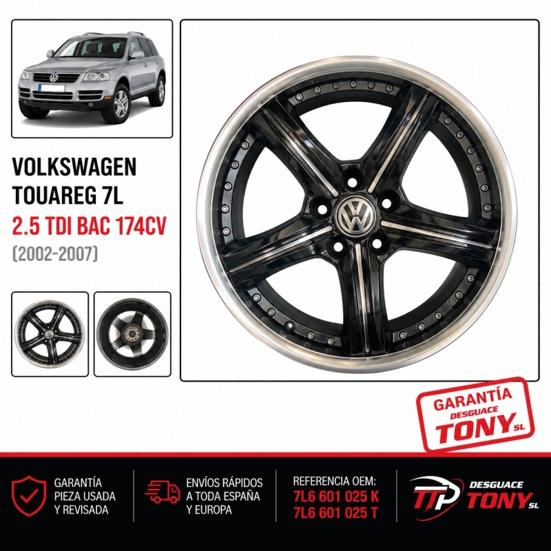 Conjunto de quatro rodas em alumínio Volkswagen Touareg 7LA)(2002-2007 2.5 TDI