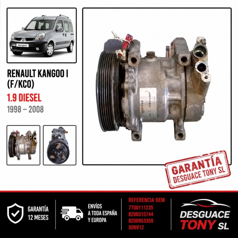 Compressore Aria Condizionata Renault Kangoo 1.9 Diesel Ref SD6V12