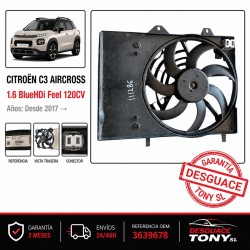Eletroventilador Citroën C3 Aircross BlueHDi Feel 1.6 120CV Referência 3639678