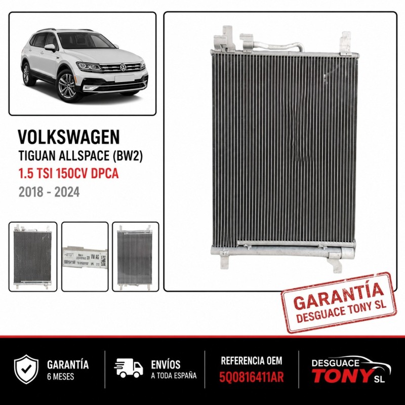 Radiatore Condensatore Aria Condizionata Volkswagen Audi Seat Skoda OEM 5Q0816411AR