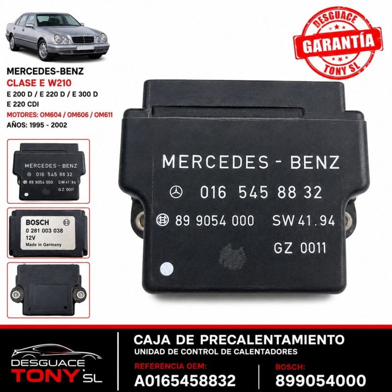 Centralina de Pré-Aquecimento Mercedes-Benz Classe E W210 Diesel Bosch 899054000 Ref. A0165458832
