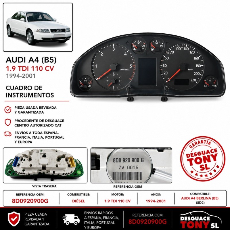 quadro-strumenti-audi-a4-berlina-b5-19-tdi-110-cv-oem-8d0920900g.JPG