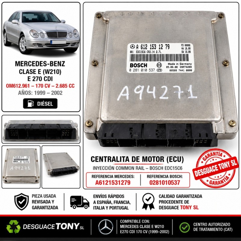 centralita-motor-mercedes-clase-e-w210-e270-cdi-170-cv-om612-referencia-a6121531279-bosch-0281010537.JPG