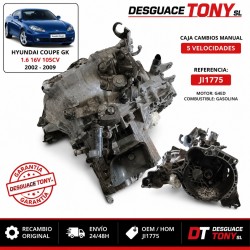 Boîte de vitesses manuelle 5 vitesses Hyundai Coupé gk 1.6 16V Essence 105cv / 77kW G4ED, Année de 2002 - 2009 Référence JI1775