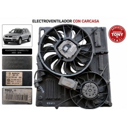 Eletroventilador Completo com Carcaça e Ventoinha Dupla Volkswagen Touareg (7L) 5.0 V10 TDI AYH 313 cv Ref. 7L0959455E Bosch