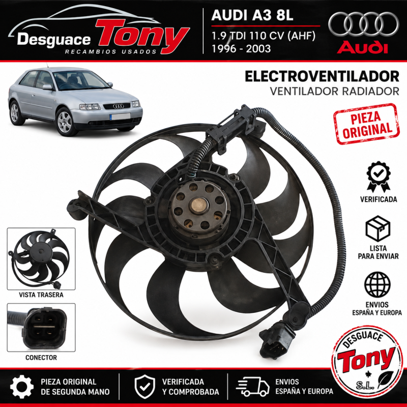 Ventola elettrica Audi A3 (8L) (09.1996-2003 1.9 TDI Riferimento oem1J0121206D