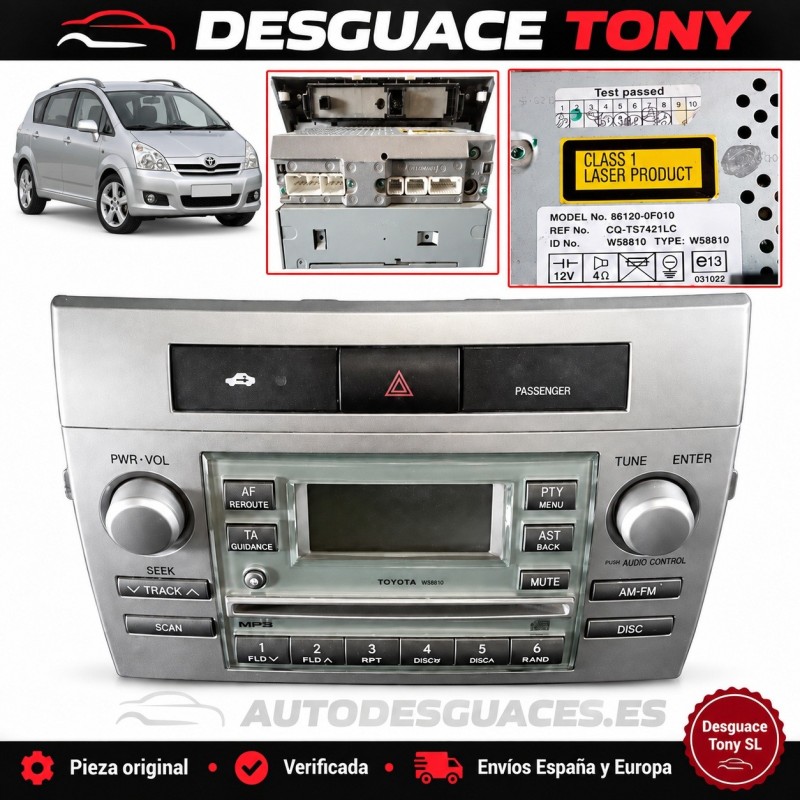 radio-cd-toyota-corolla-verso-r1-22-d-4d-136cv-2005-2009-ref-86120-0f010w58810