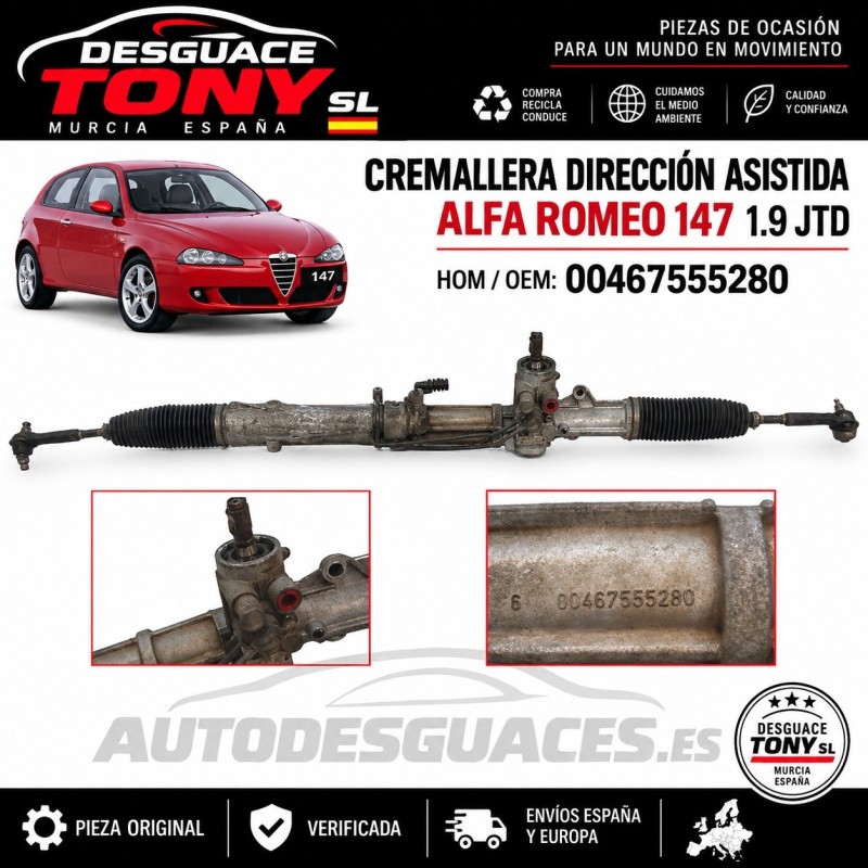 scatola-sterzo-servosterzo-alfa-romeo-147-19-jtd-codice-oem-00467555280.JPG