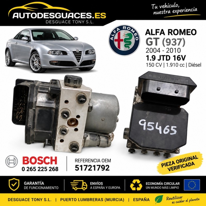Modulo Abs  Alfa Romeo GT (125)(2004- 1.9 JTD Referencia 51721792 265225268