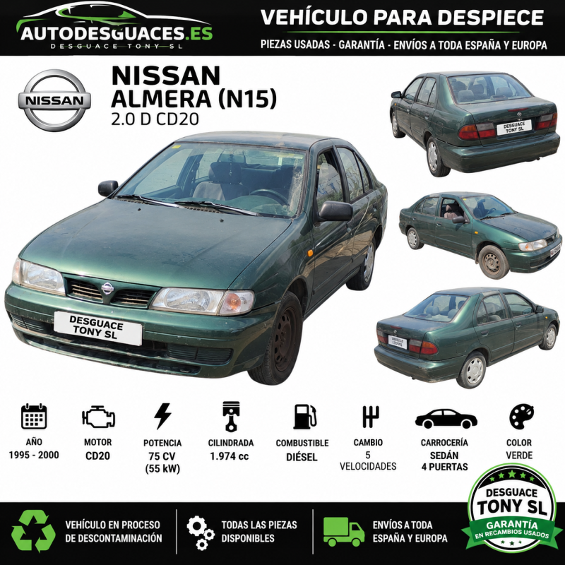 NISSAN ALMERA N15 2.0 D 75 CH 5V pièces ID 18635