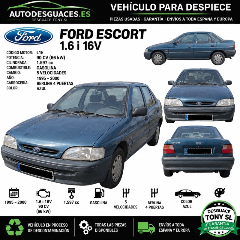FORD ESCORT 1.6 16V ATLANTA 88 CV 5V peças ID 18638