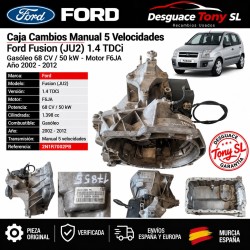 Caja Cambios Manual 5V Ford Fusion JU2 1.4 TDCi F6JA 68CV 2N1R7002PB