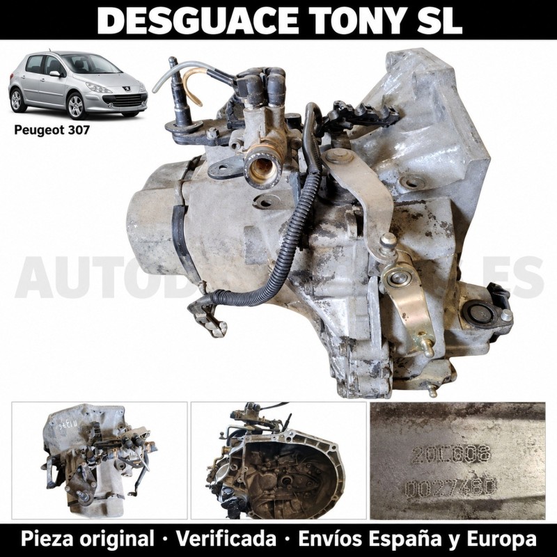 Caja de Cambios Manual 5 Velocidades Peugeot 307 I 1.4 HDi 68 CV 8HX DV4TD Año 2005 Referencia 20CQ06