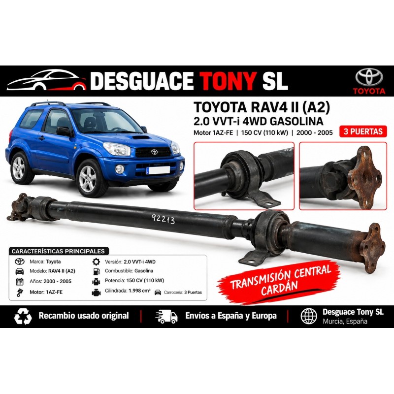 arbre-de-transmission-central-cardan-toyota-rav4-ii-a2-20-vvt-i-4wd-essence-150-ch-moteur-1az-fe-origine