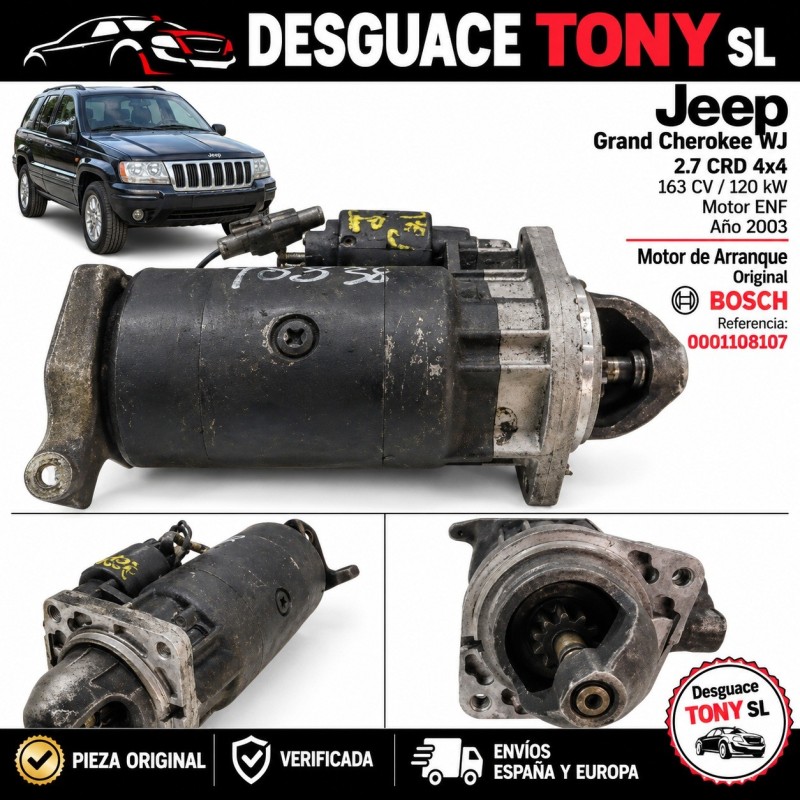 Démarreur Jeep Grand Cherokee 1999- 2.7 Crd Ref 0001218177