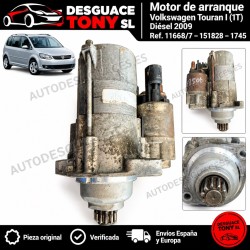 Démarreur Bosch Volkswagen Touran I 1T Diesel 2009 Origine Occasion 02M911024P