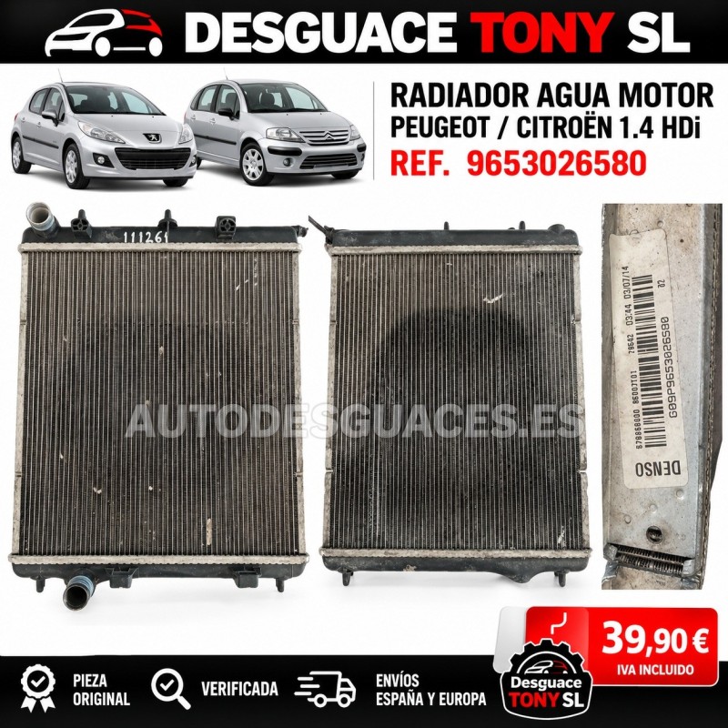 radiateur-eau-moteur-peugeot-citroen-14-hdi-68-ch-ref-9653026580-origine