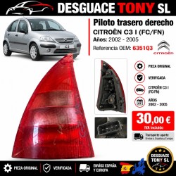 piloto-trasero-derecho-citroen-c3-i-fcfn-fase-1-2002-2005-ref-6351q3-original-usado
