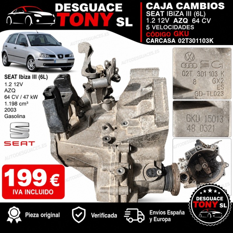 boite-de-vitesses-seat-ibiza-iii-6l-12-12v-essence-64-ch-azq-5-rapports-2003-origine