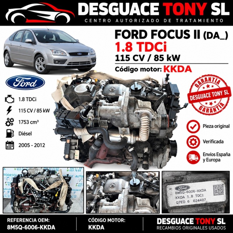 Motore Ford Focus II 1.8 TDCi 115 CV KKDA 1753cc Diesel Usato Originale